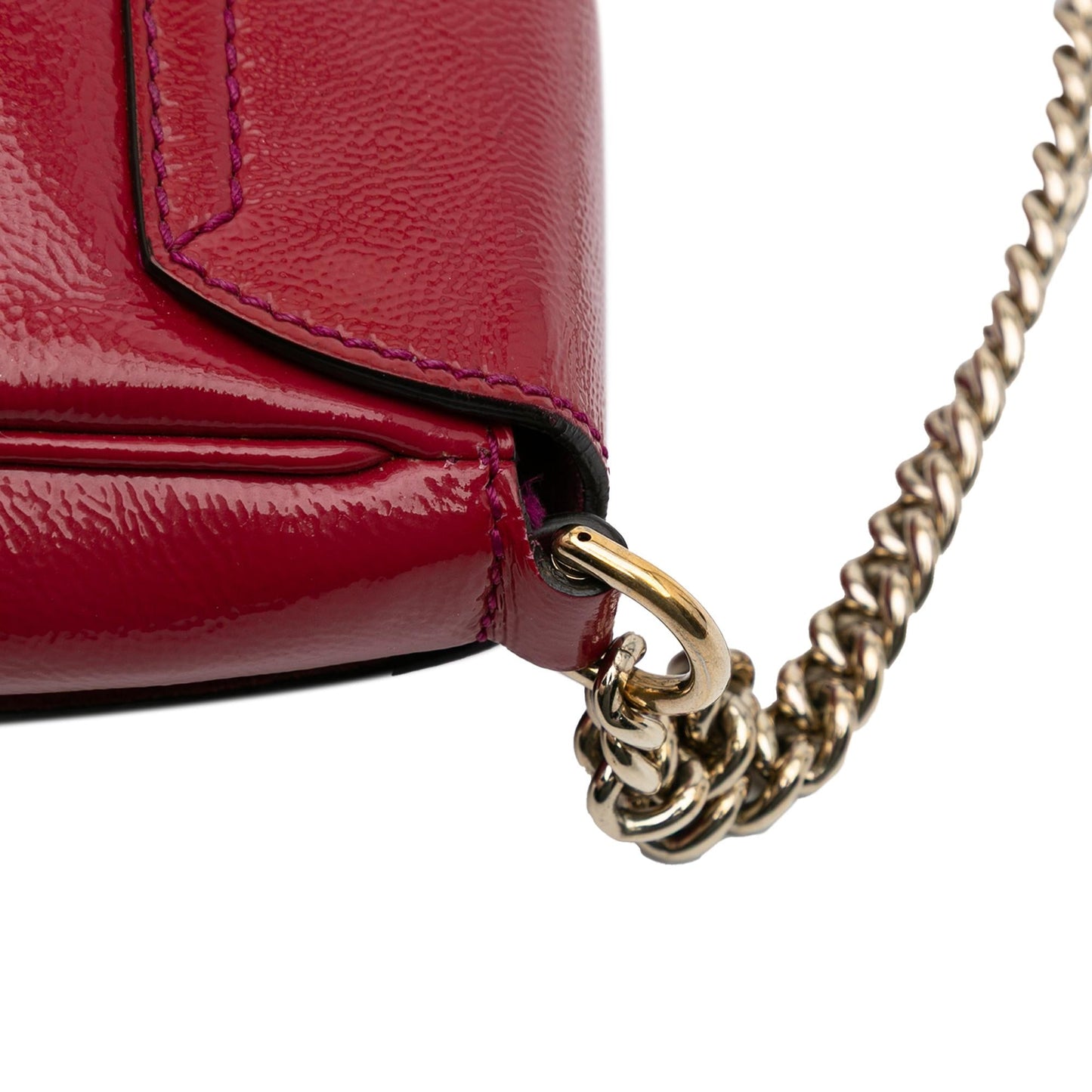 Gucci Small Patent Soho Chain Flap Crossbody