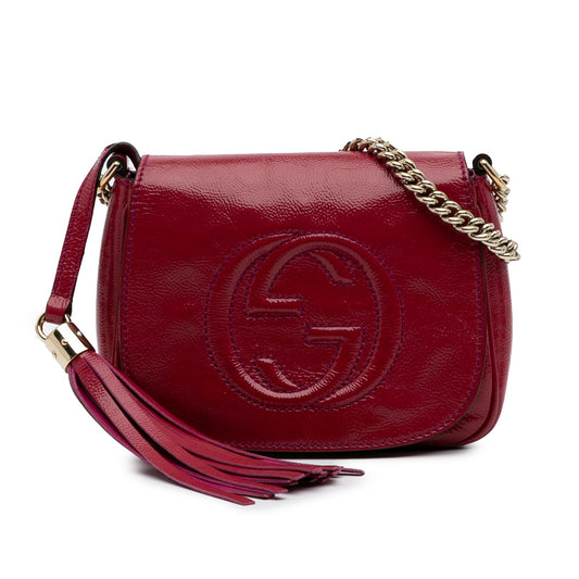 Gucci Small Patent Soho Chain Flap Crossbody