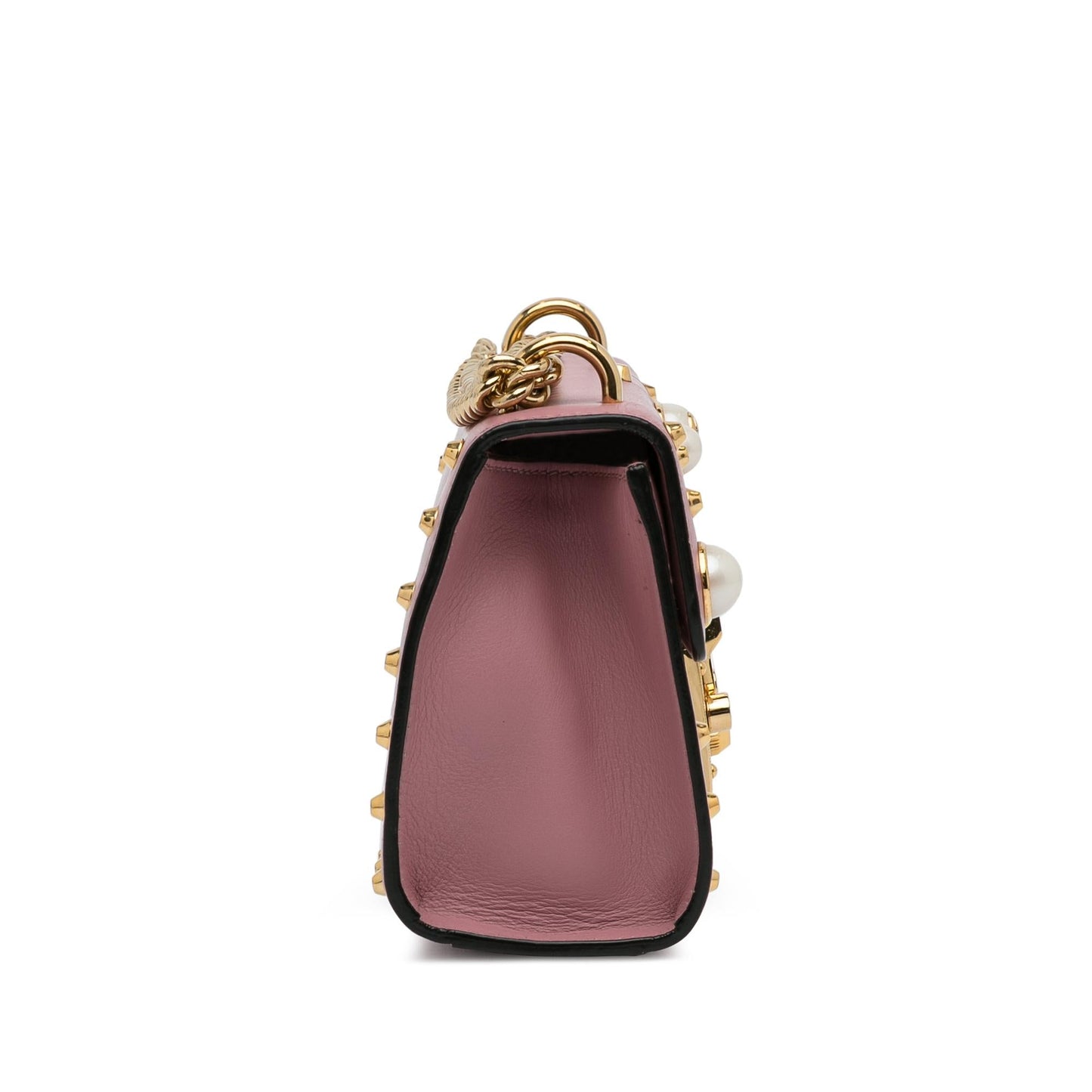 Gucci Small Pearl Studded Padlock Crossbody (SHG-9EXoma)