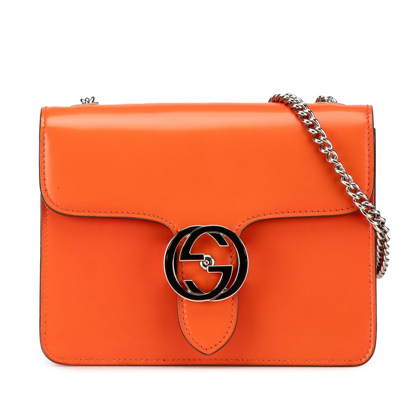 Gucci Small Polished Calfskin Interlocking G Dollar Crossbody