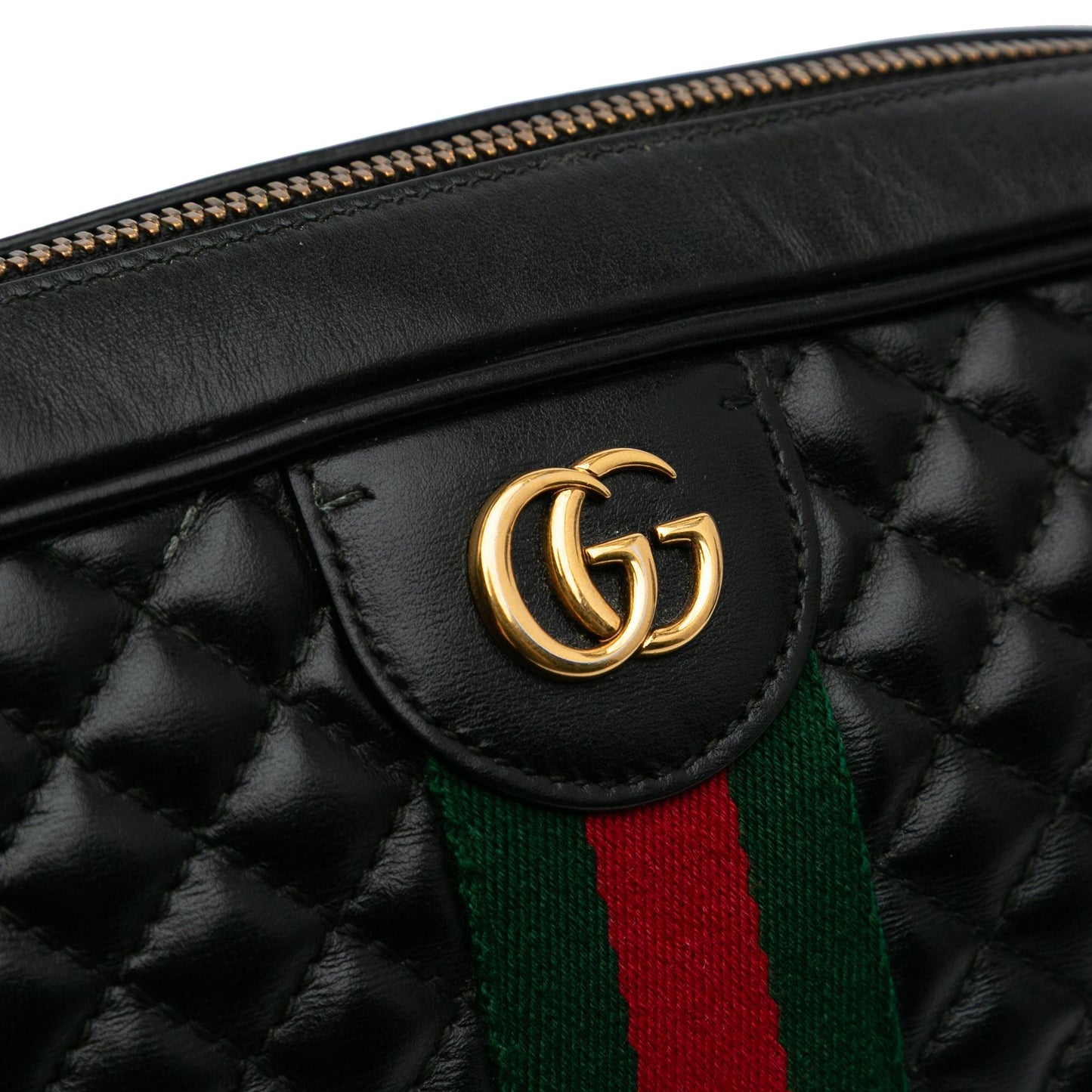 Gucci Small Quilted Leather Web Trapuntata Crossbody