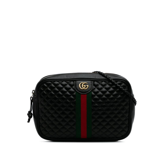 Gucci Small Quilted Leather Web Trapuntata Crossbody