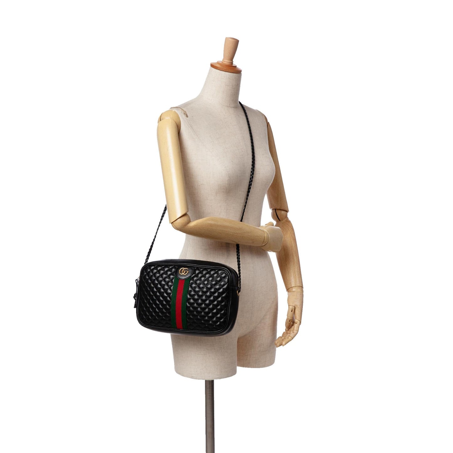 Gucci Small Quilted Leather Web Trapuntata Crossbody