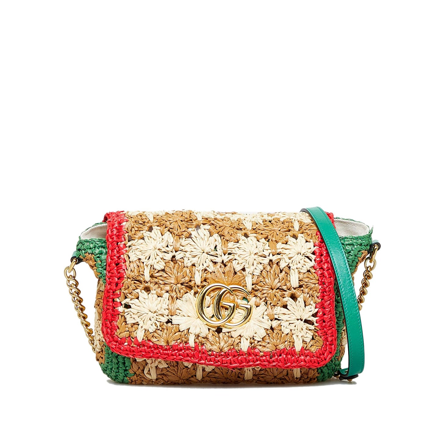 Gucci Small Raffia GG Marmont Crossbody (SHG-sRQ7mp)