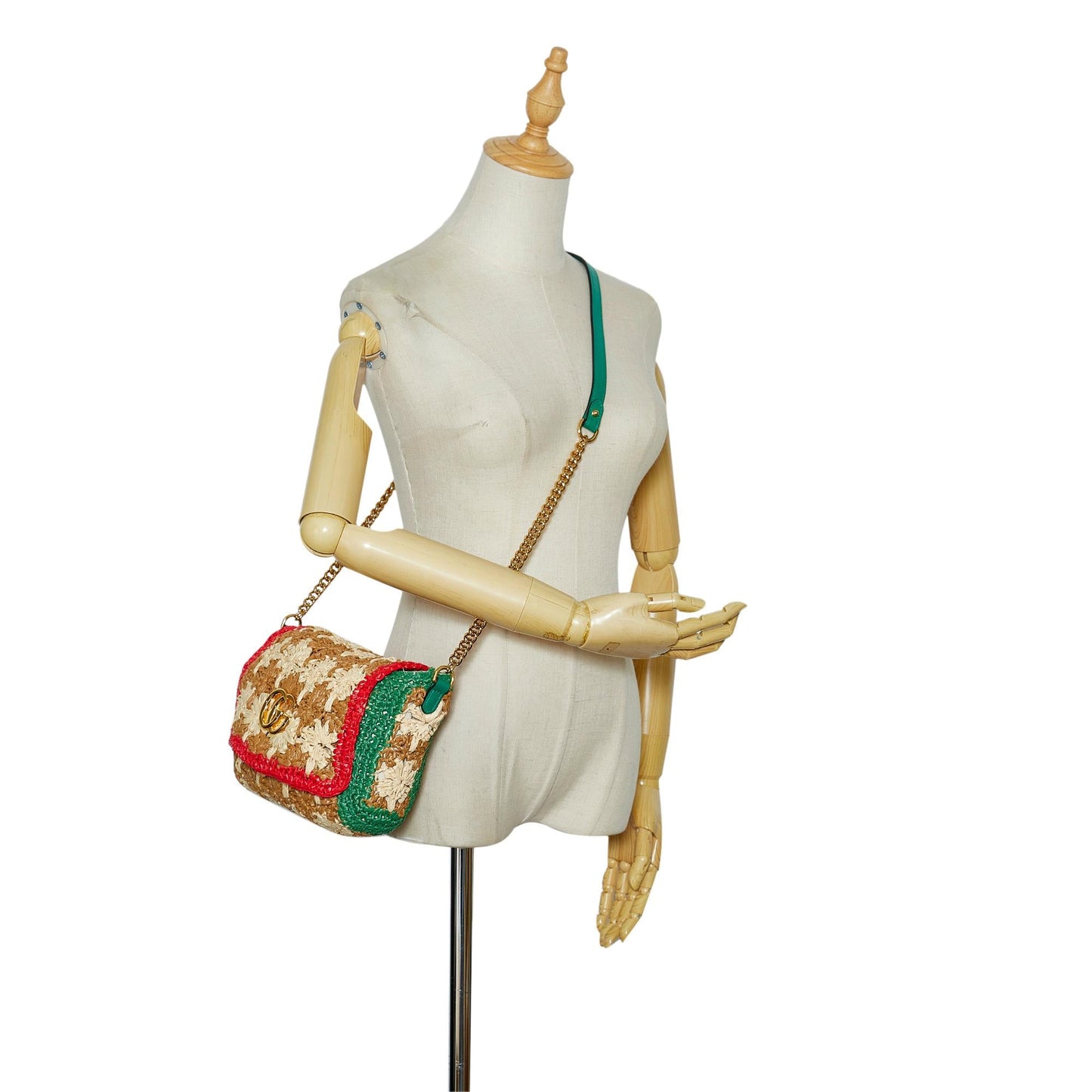 Gucci Small Raffia GG Marmont Crossbody (SHG-sRQ7mp)