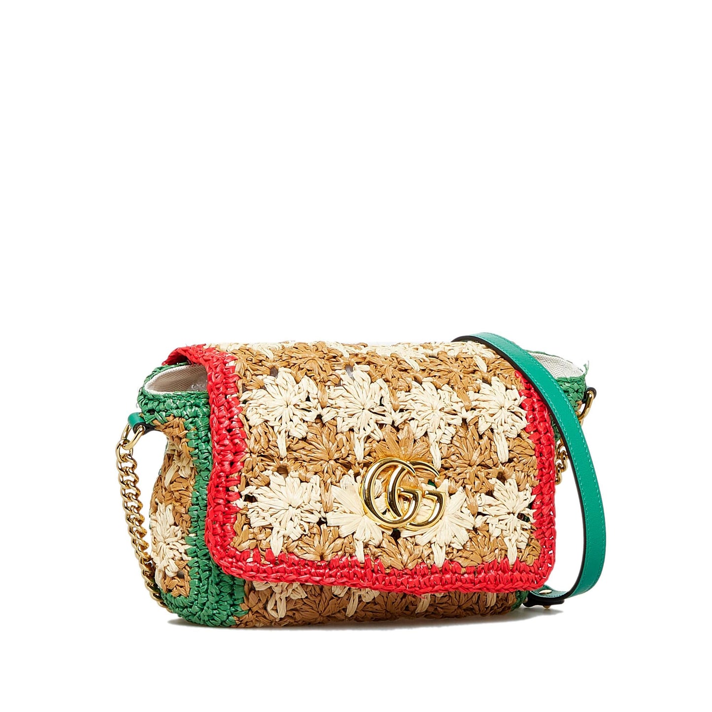 Gucci Small Raffia GG Marmont Crossbody (SHG-sRQ7mp)