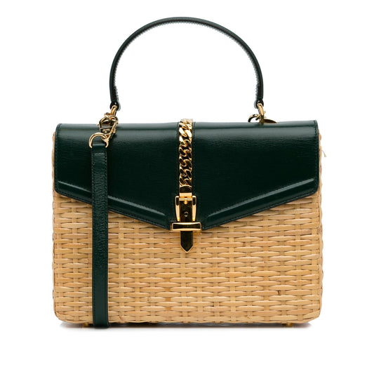 Gucci Small Sylvie Wicker Satchel (SHG-Wpjdzr)
