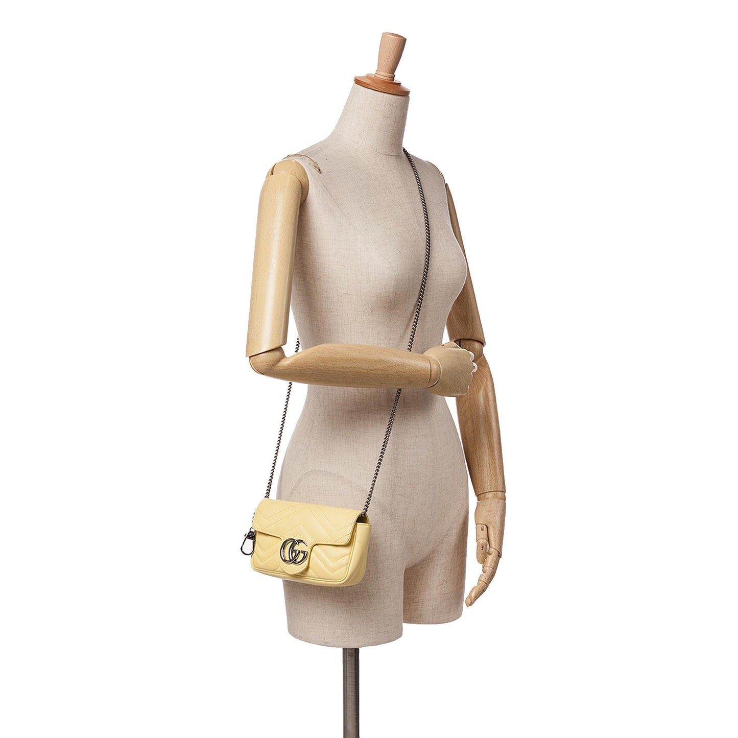Gucci Super Mini GG Marmont Leather Matelasse Flap Crossbody