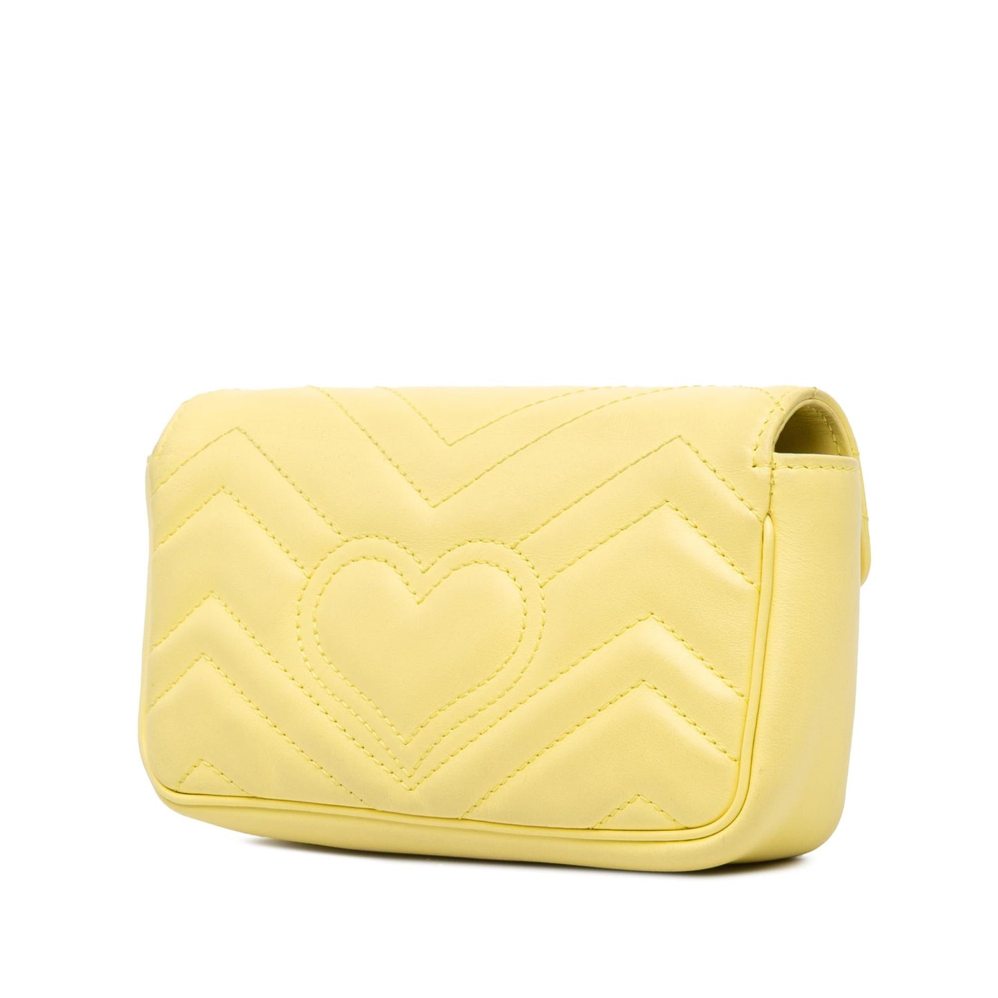 Gucci Super Mini GG Marmont Leather Matelasse Flap Crossbody