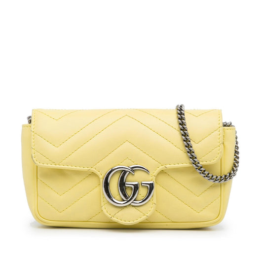 Gucci Super Mini GG Marmont Matelasse Crossbody Bag (SHG-09ddxk)