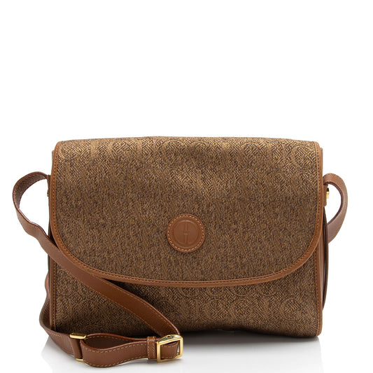 Gucci Vintage Jacquard Leather Logo Crossbody (SHF-cj8YjA)