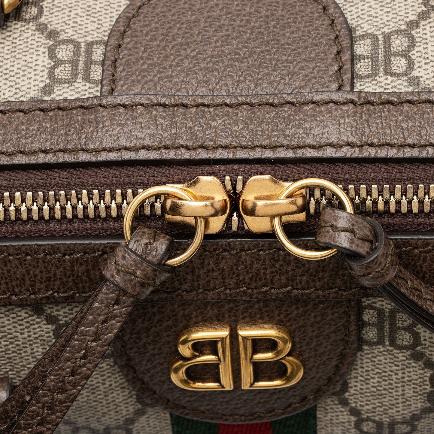 Gucci x Balenciaga BB Supreme Monogram Web Ophidia Boston Bag (SHF-XYpX9x)