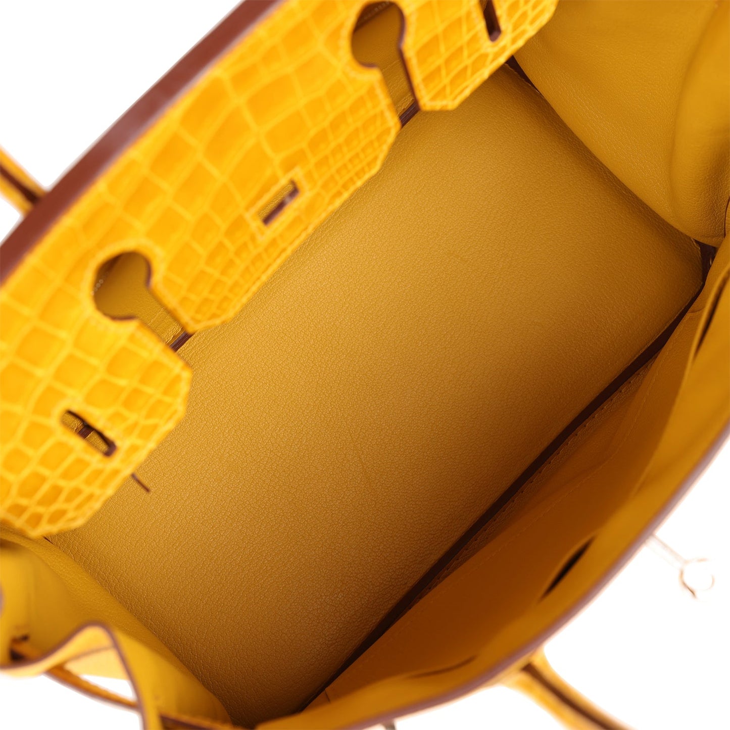 Hermes Birkin 30 Jaune Ambre Shiny Niloticus Crocodile and Togo Touch Palladium Hardware