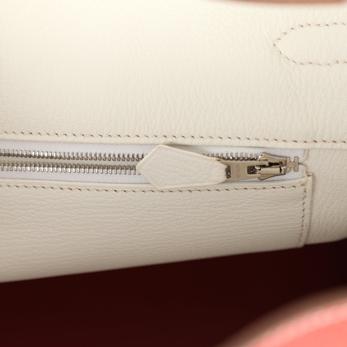 Hermes Birkin 35 Eclat Sanguine and White Clemence Palladium Hardware