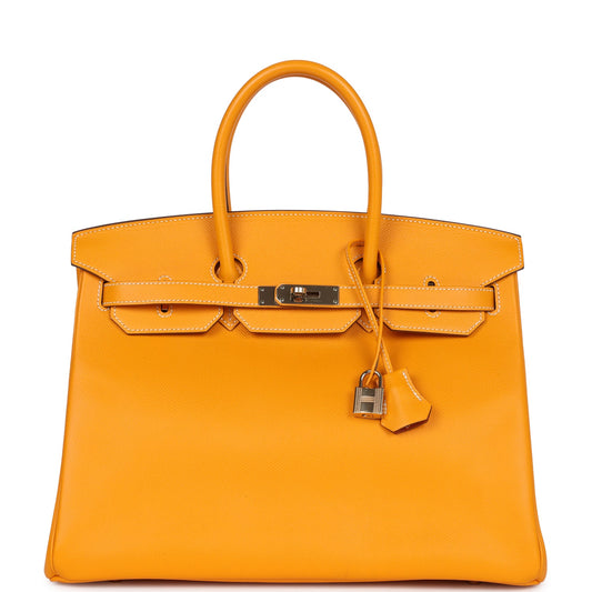 Hermes Birkin 35 Jaune D'or Candy Epsom Permabrass Hardware