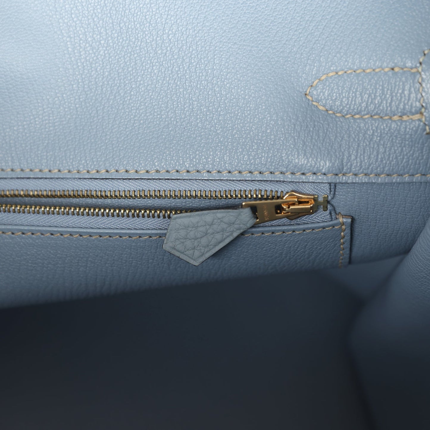 Hermes Birkin 35 Bleu Lin Togo Gold Hardware
