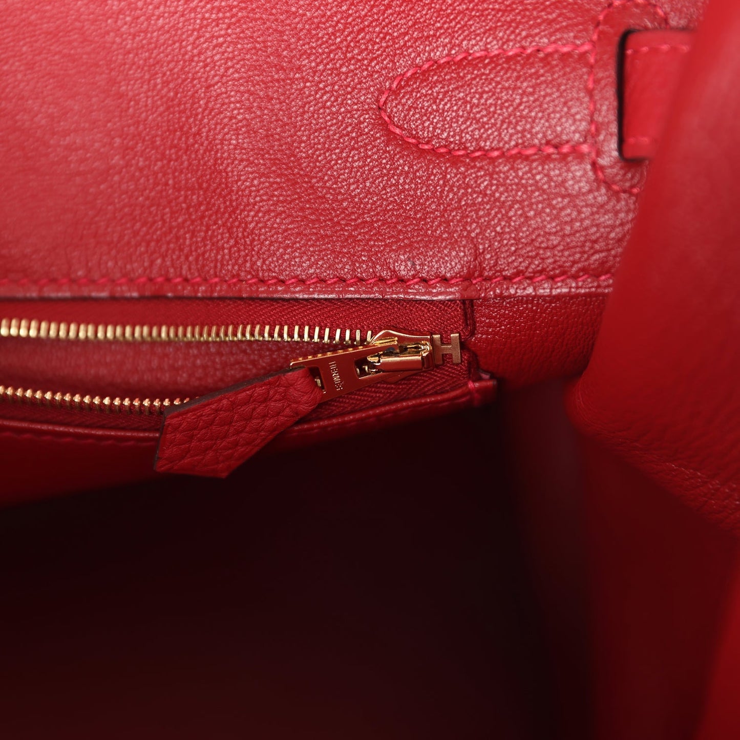 Hermes Birkin 35 Rouge Casaque Togo Gold Hardware