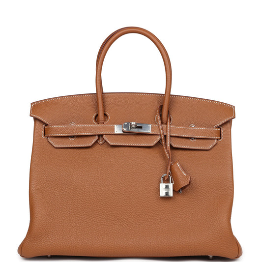 Hermes Birkin 35 Gold Togo Palladium Hardware