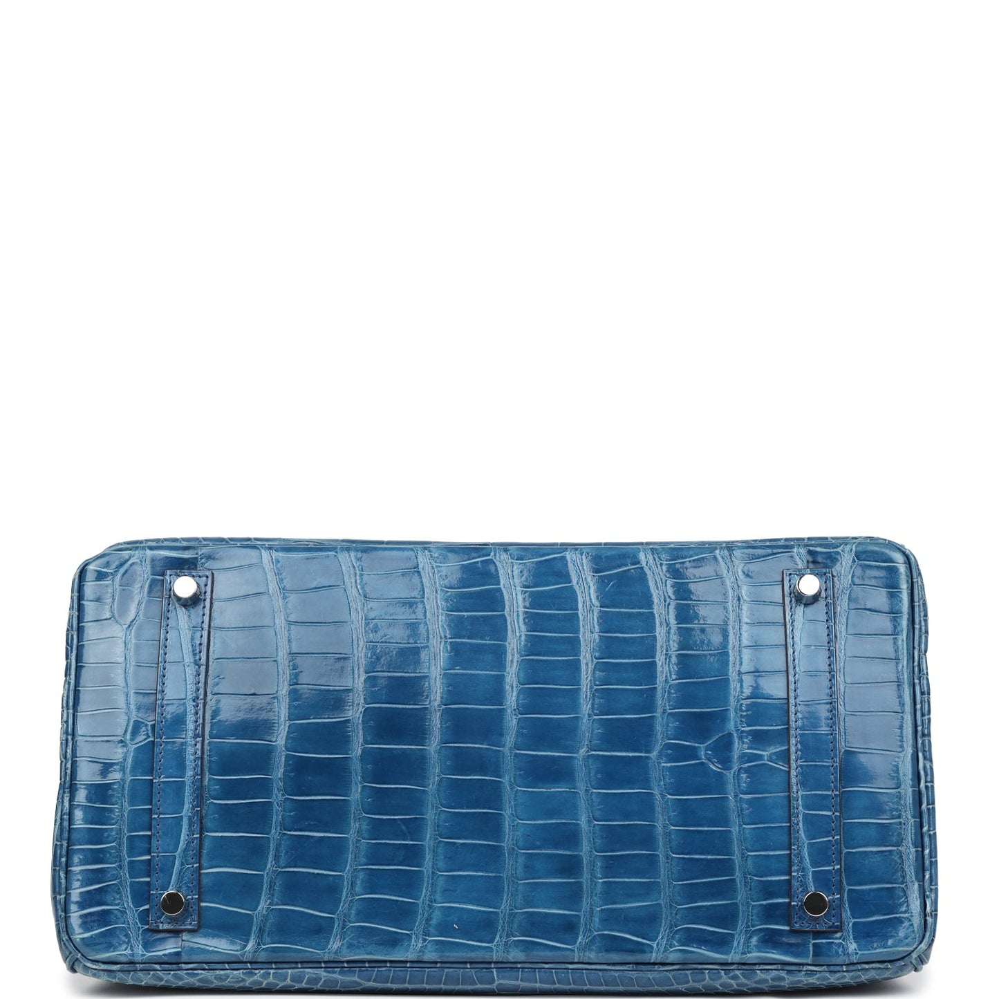 Hermes Birkin 35 Bleu Mykonos Shiny Porosus Crocodile Palladium Hardware