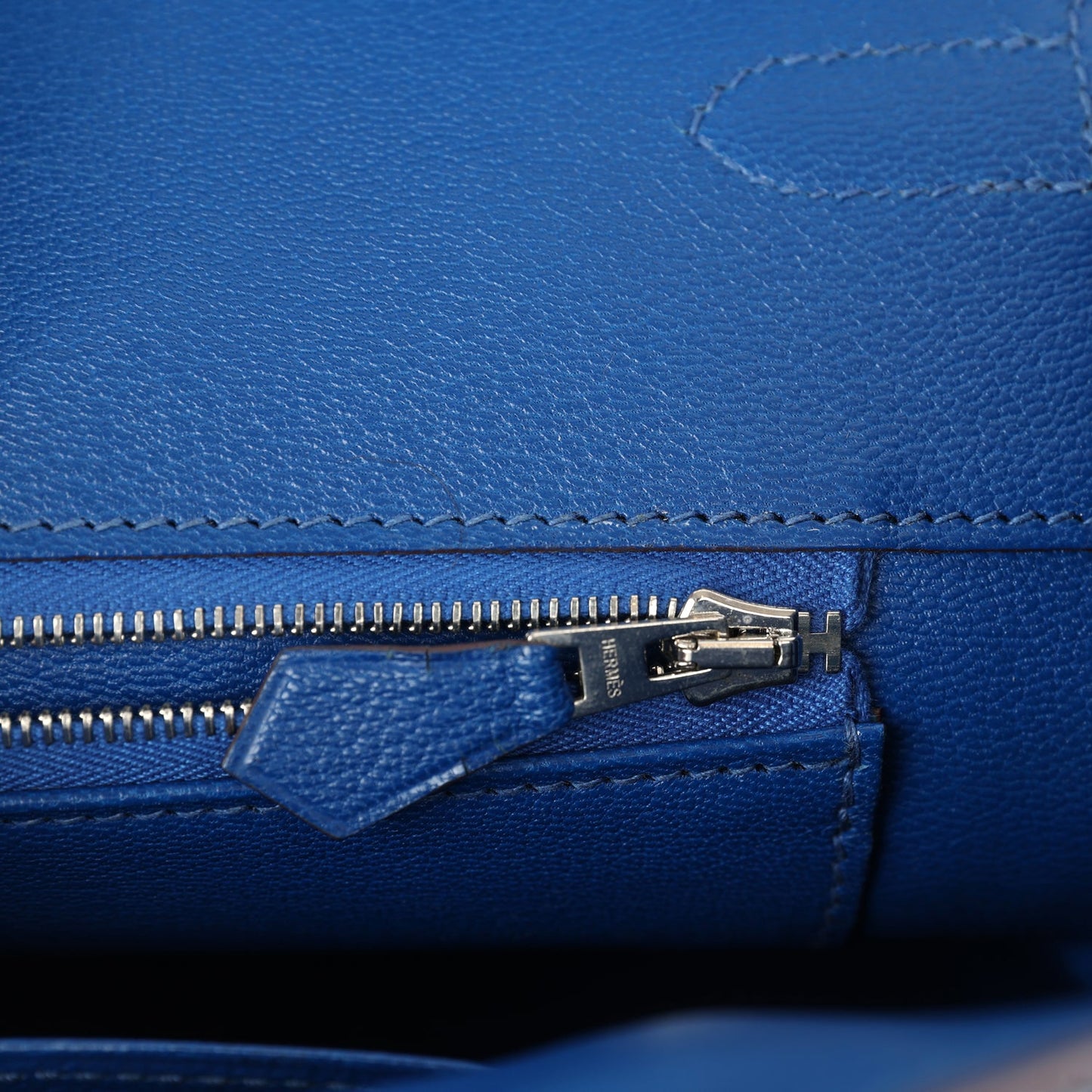 Hermes Birkin 35 Bleu Mykonos Shiny Porosus Crocodile Palladium Hardware