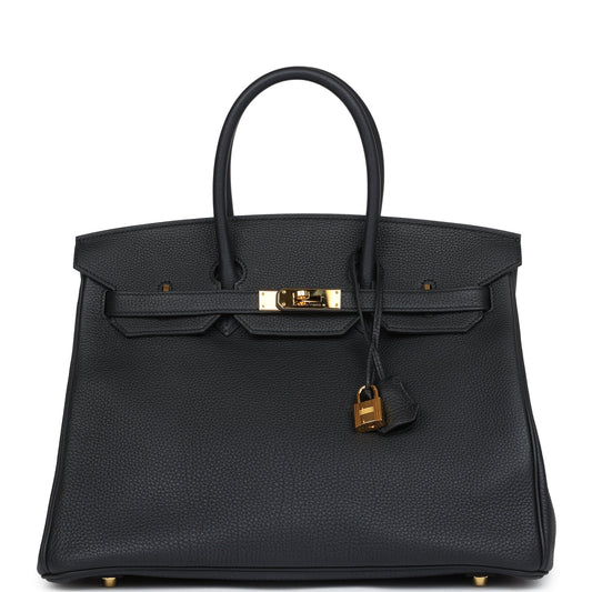 Hermes Birkin 35 Black Togo Gold Hardware
