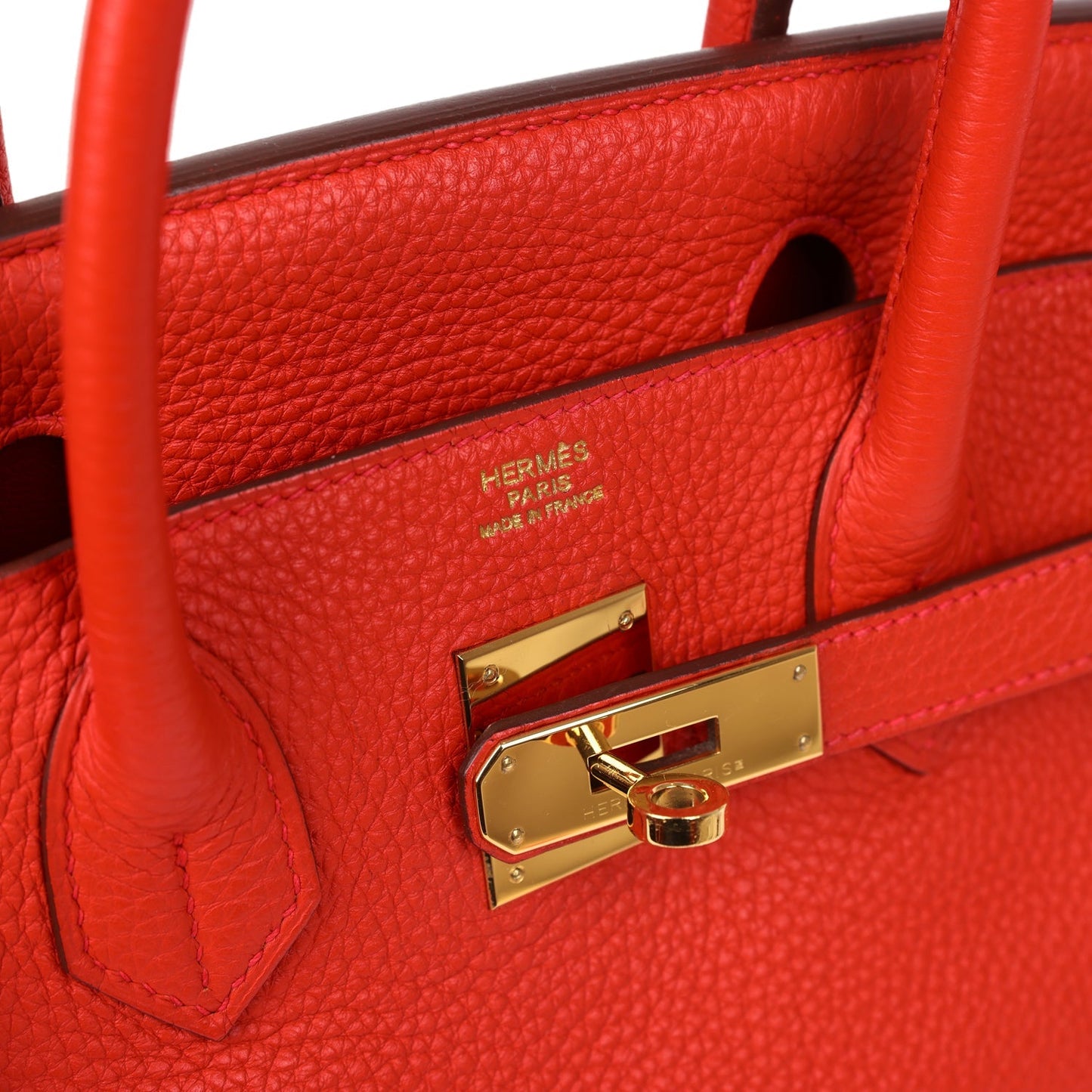 Hermes Birkin 30 Geranium Togo Gold Hardware