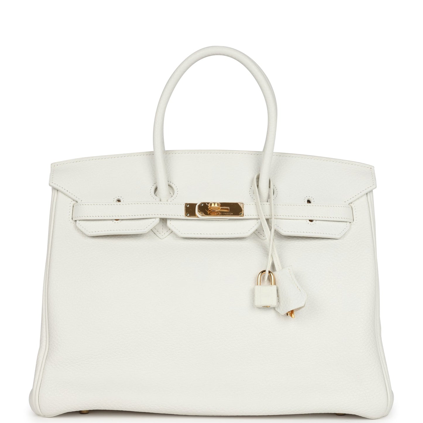 Hermes Birkin 35 White Clemence Gold Hardware