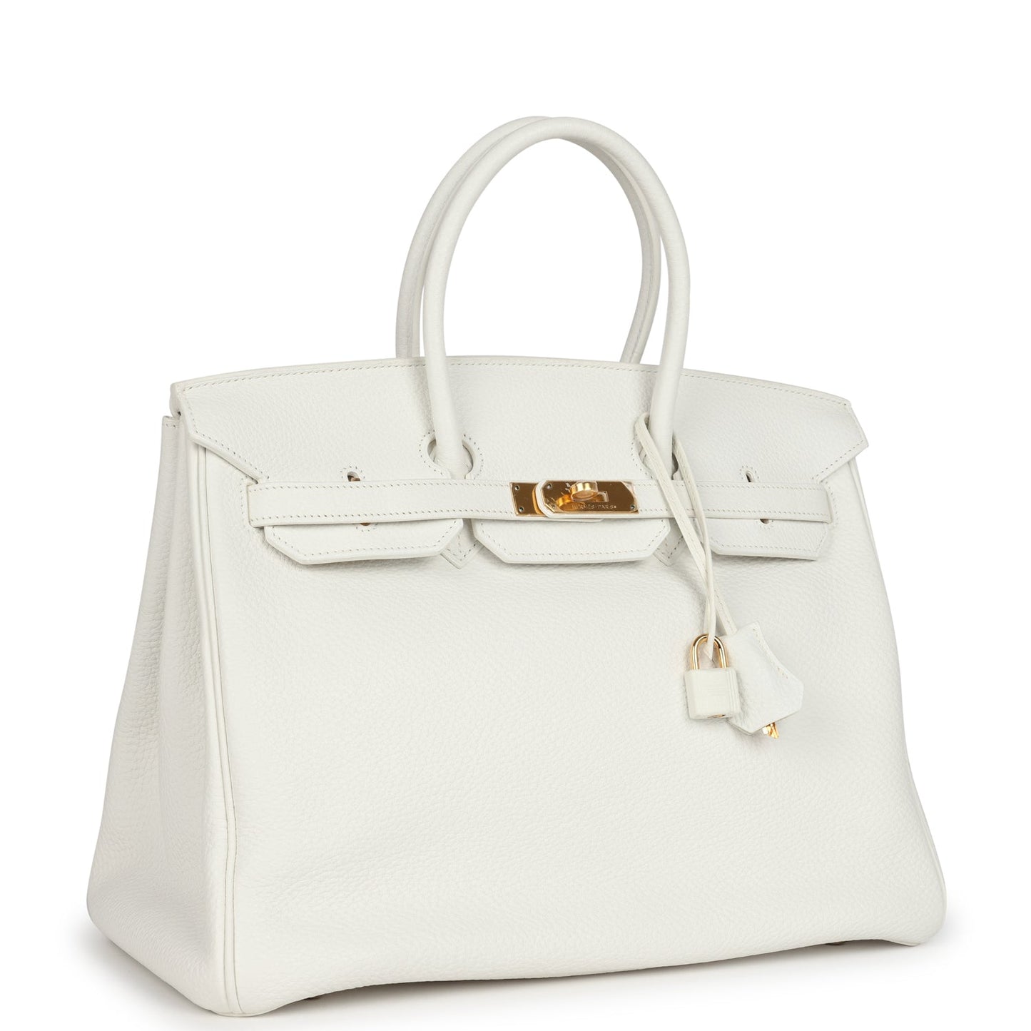 Hermes Birkin 35 White Clemence Gold Hardware