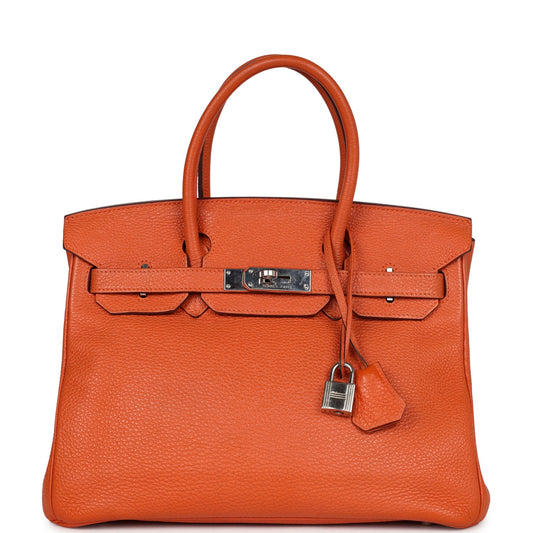 Hermes Birkin 30 Orange Togo Palladium Hardware