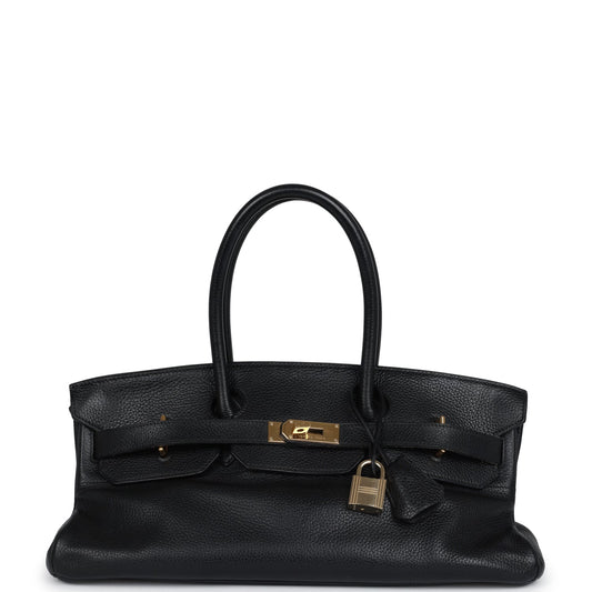 Hermes Shoulder Birkin 42 JPG Black Clemence Gold Hardware