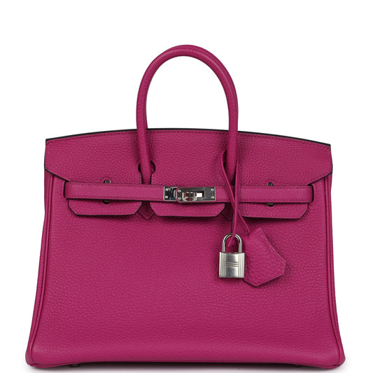 Hermes Birkin 25 Rose Pourpre Togo Palladium Hardware
