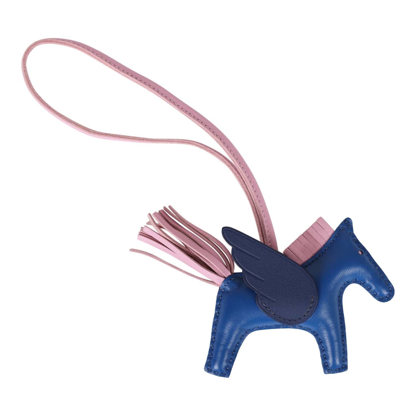 Hermes Bleu Saphir/Marine/Mauve Sylvester Pegasus Horse Rodeo Bag Charm PM