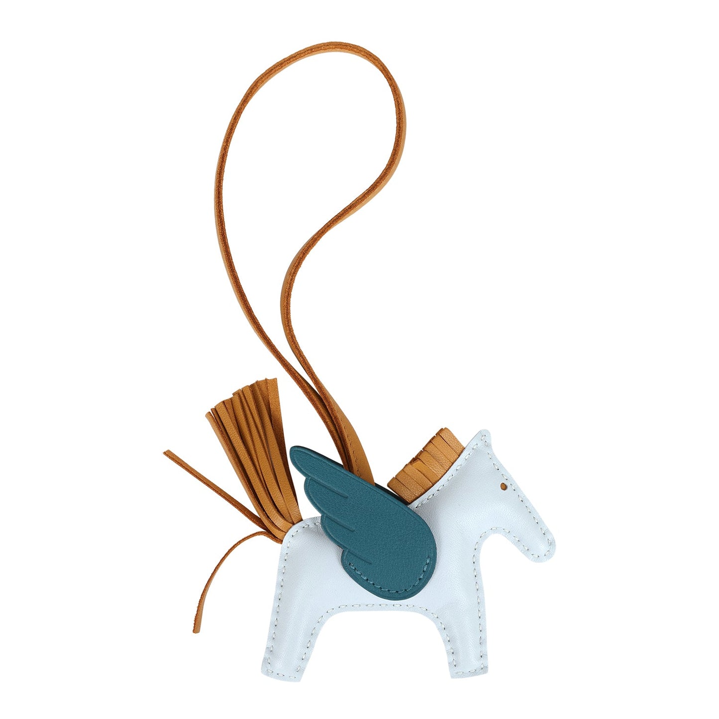 Hermes Bleu Brume, Sesame, Vert Bosphore Pegase Rodeo Bag Charm PM