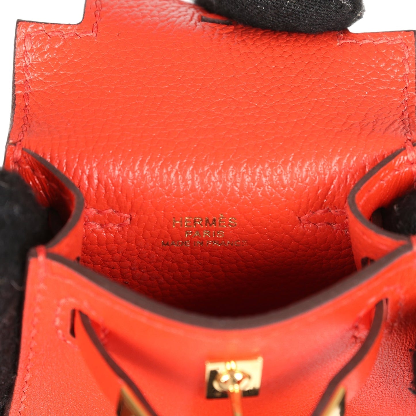 Hermes Mini Kelly Twilly Bag Charm Capucine Tadelakt Gold Hardware
