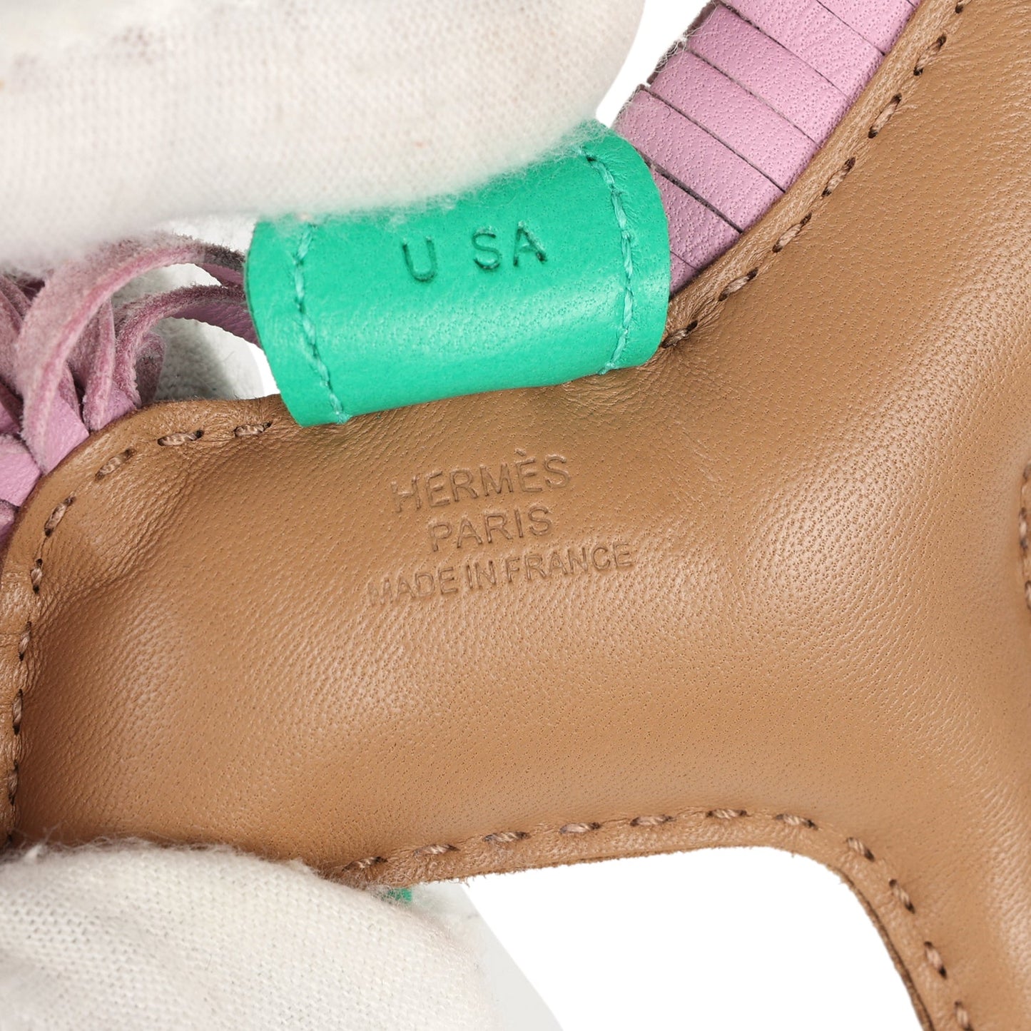 Hermes Rodeo Bag Charm PM Chai, Mauve Sylvestre & Menthe Milo Lambskin