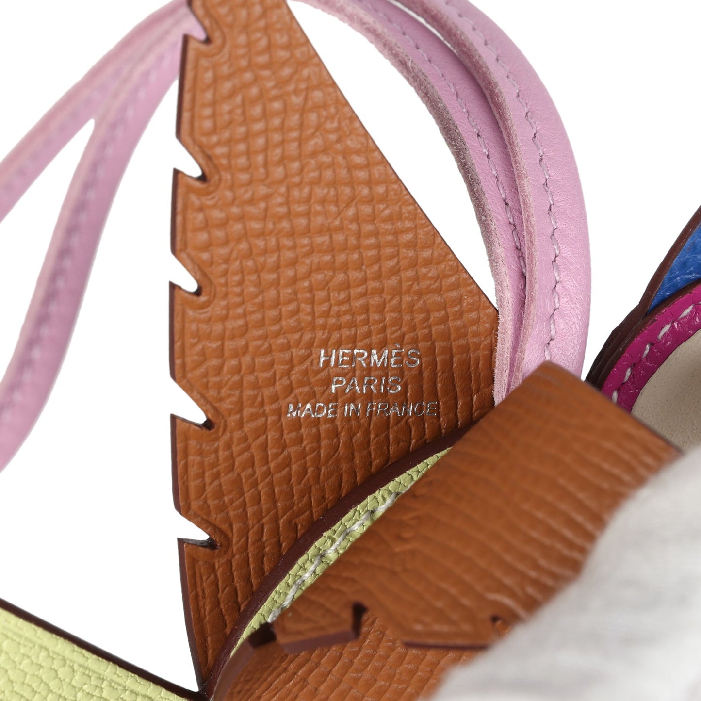 Hermes Birdy Charm Gold, Jaune Bourgeon, Craie, Magnolia, Bleu France Epsom, Chevre & Swift Palladium Hardware
