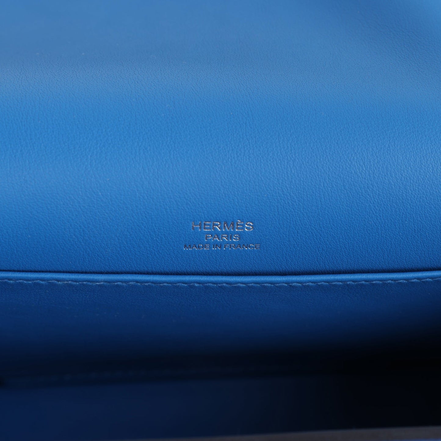 Hermes Geta Bag Bleu France Chevre Palladium Hardware