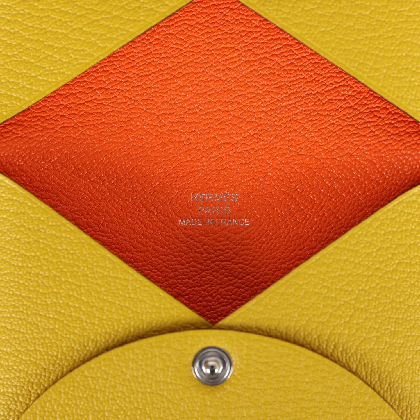 Hermes Calvi Card Holder Cumin Verso Chevre Mysore Palladium Hardware