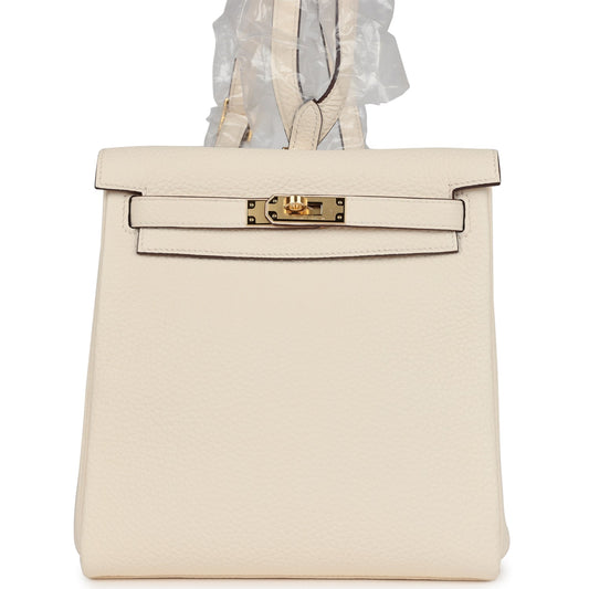 Hermes Kelly Ado II Backpack Nata Clemence Gold Hardware