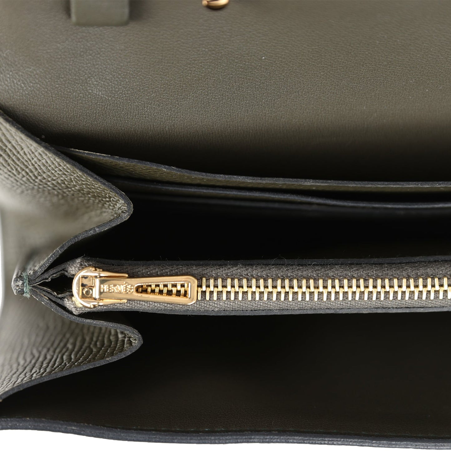 Hermes Constance Wallet To Go Vert De Gris Epsom Gold Hardware