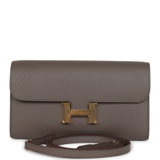 Hermes Constance Wallet To Go Etain Epsom Gold Hardware