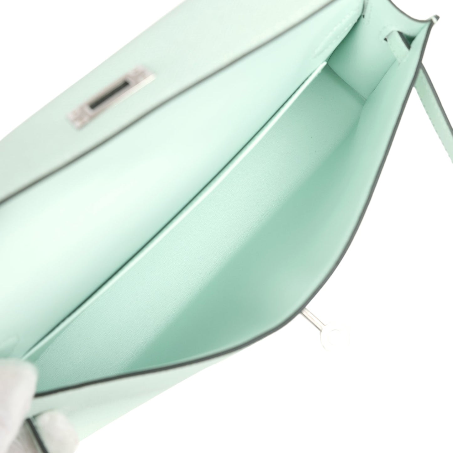 Hermes Kelly Elan Vert Peppermint Epsom Palladium Hardware