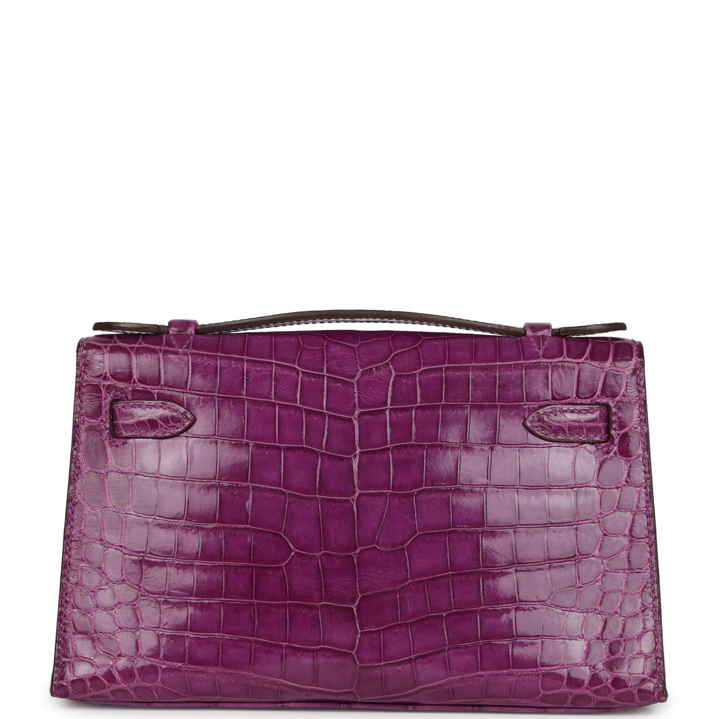 Hermes Kelly Pochette Violet Shiny Niloticus Crocodile Palladium Hardware