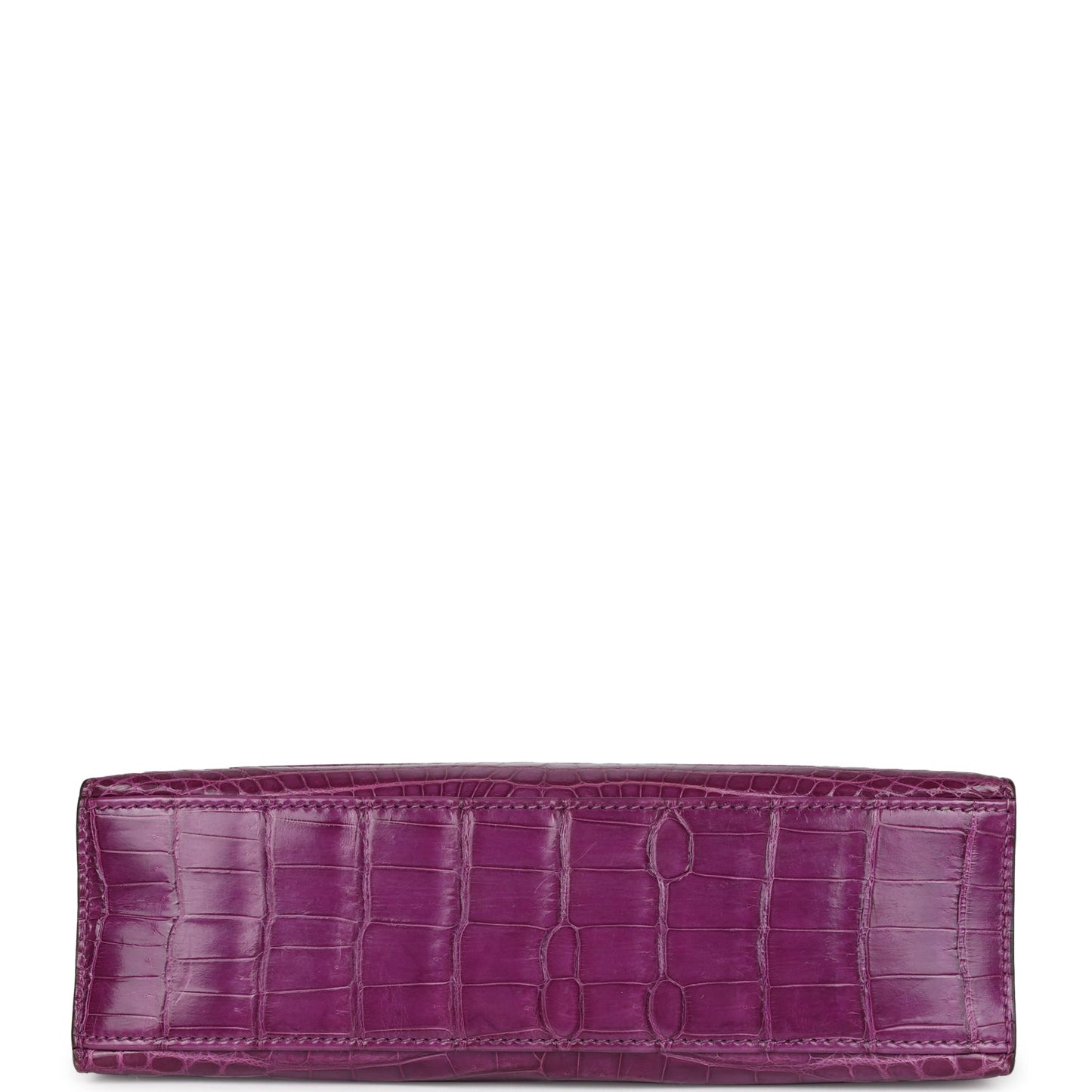 Hermes Kelly Pochette Violet Shiny Niloticus Crocodile Palladium Hardware