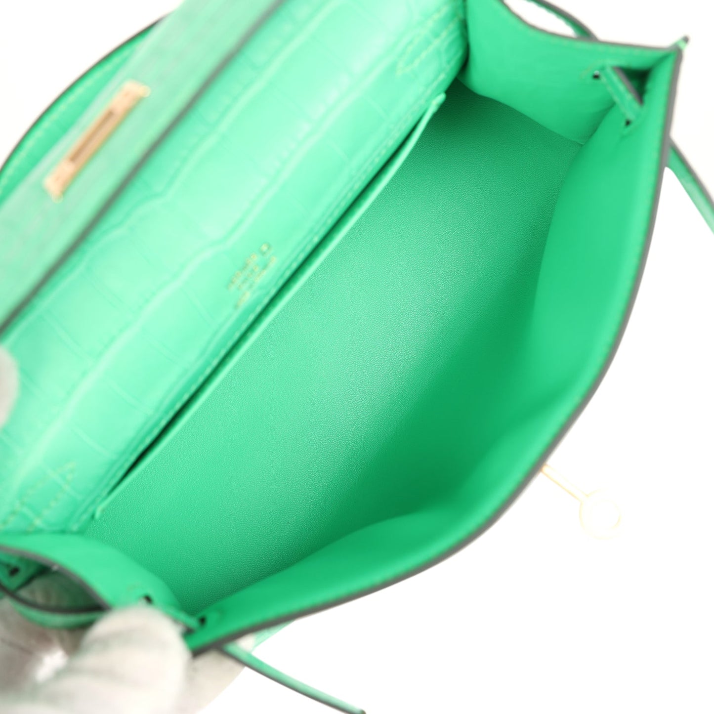 Hermes Kelly Pochette Vert Comics Matte Alligator Gold Hardware