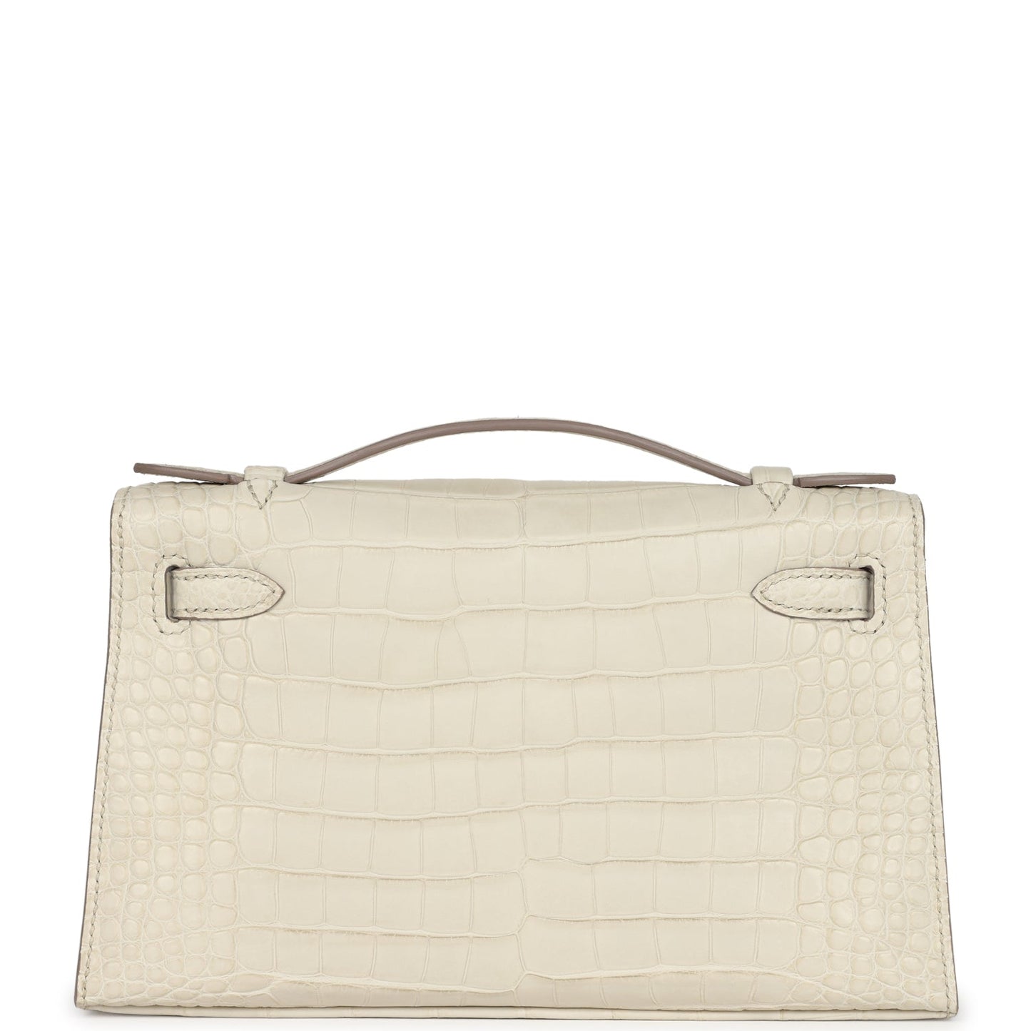 Hermes Kelly Pochette Beton Matte Alligator Gold Hardware