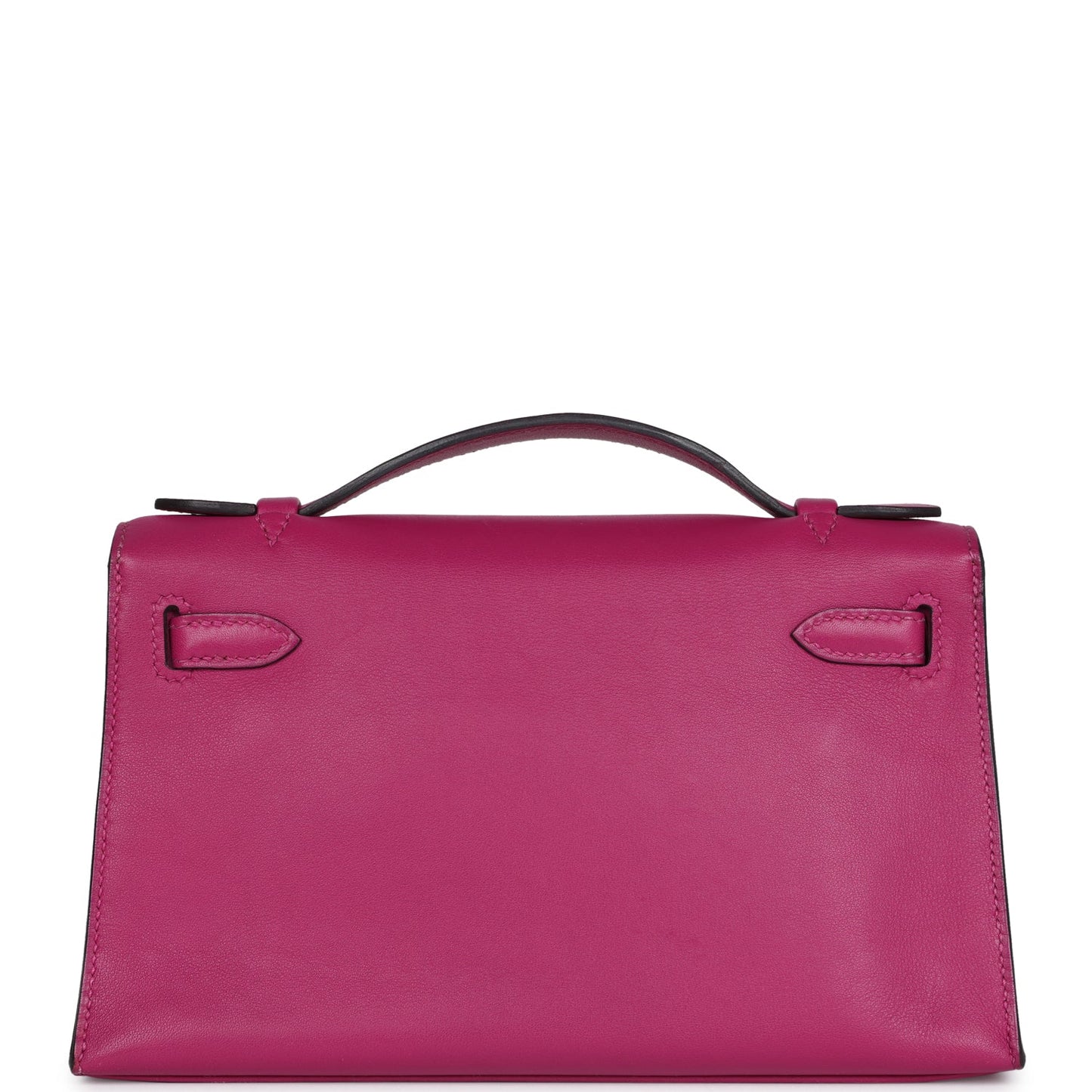 Hermes Kelly Pochette Rose Pourpre Swift Palladium Hardware
