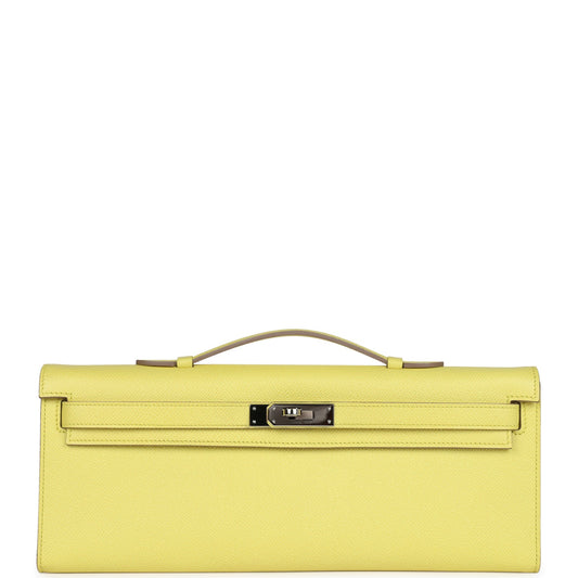 Hermes Kelly Cut Soufre Epsom Palladium Hardware