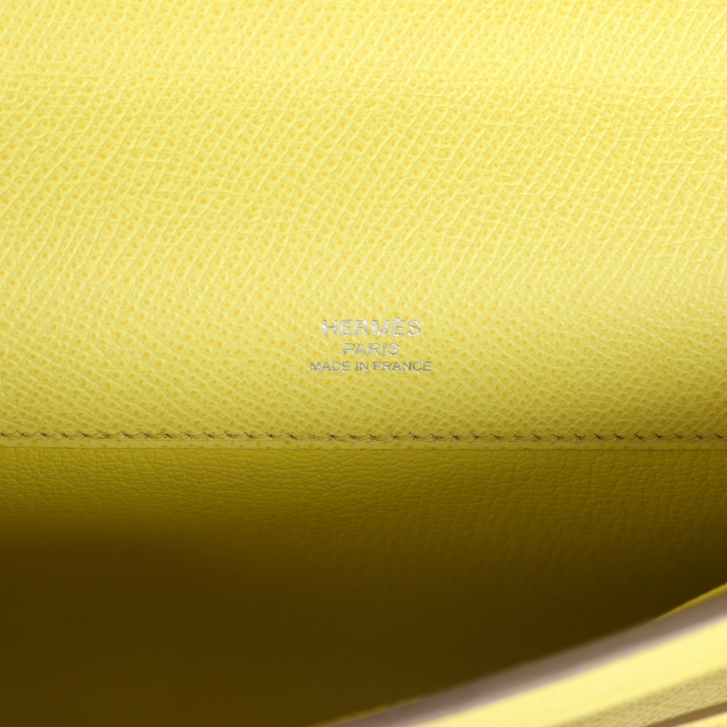 Hermes Kelly Cut Soufre Epsom Palladium Hardware