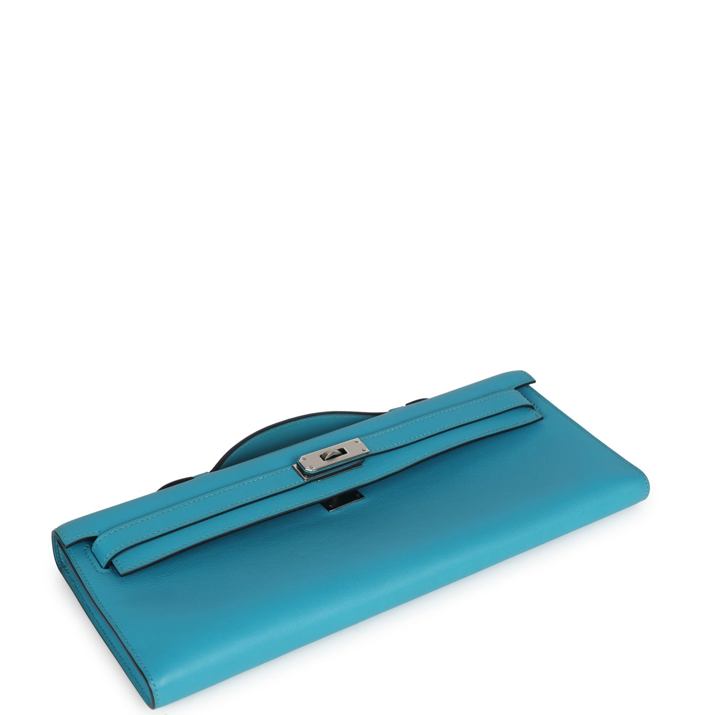 Hermes Kelly Cut Turquoise Swift Palladium Hardware